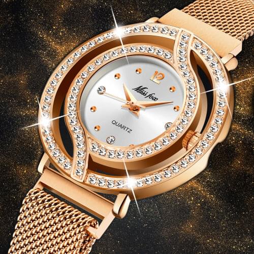Dropshopping 2020 MISSFOX Rose Gold Steel Strap Magnetic Mesh Band Casual Luxury Women Quartz Waterproof Bracelet Women Watches