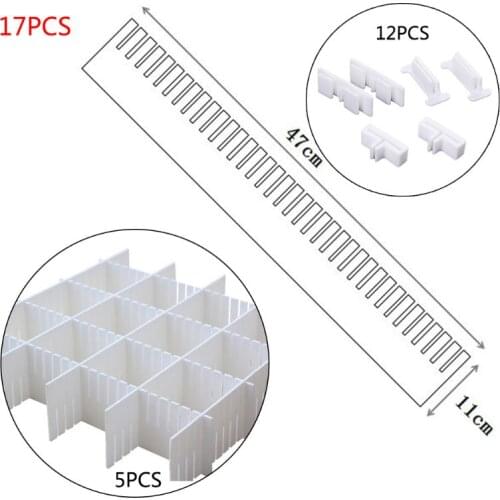 Drawer Dividers, Drawer Divider Organizers 5PCS DIY Plastic Grid Adjustable