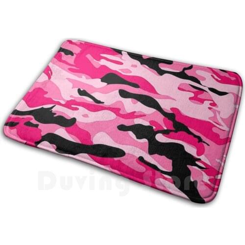 Pink Camouflage Soft Non-Slip Mat Rug Carpet Cushion Pink Camo Camouflage Military Pattern