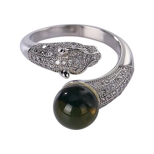 S925 sterling silver natural Mexican blue amber ring personality affordable luxury fashion simulated snakes Womens Open ring