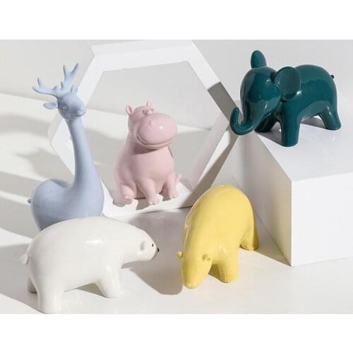 Nordic Creative Cute Animal Ornaments Home Jewelry Living Room Elephant TV Cabinet Porch Decoration Figurine