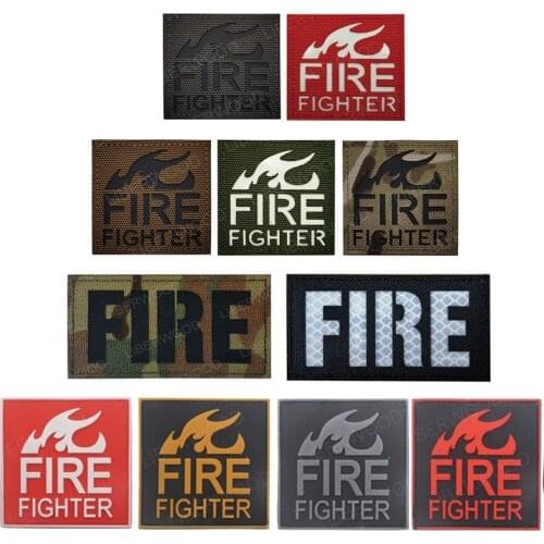 Reflective Glow in Dark FireFighter 3D PVC Patch Rescue Military Hook Back Patches EMS Medic Tactical Emblem Combat Badges