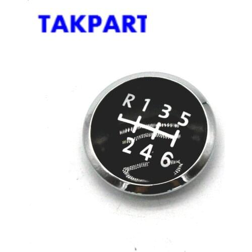 TAKPART 6 Speed Gear Knob Emblem Badge Cap For VW Transporter T5/T6 GP 2003-2011