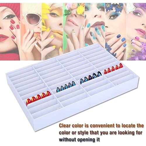 Nail Art Display Box False Nail Tips Beads Case Manicure Tools Organizer Nail Display Box Beads Rhinestone Storage Holder