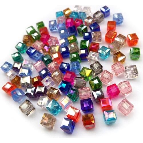High quality 200pcs mix beads AAA Square shape Upscale Austrian crystal beads 2MM 3mm 4mm 6mm 8 loose quadrate glass supply H464