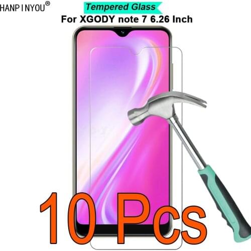 10 Pcs/Lot For XGODY note 7 note7 6.26" 9H Hardness 2.5D Toughened Tempered Glass Film Screen Protector Protect Guard