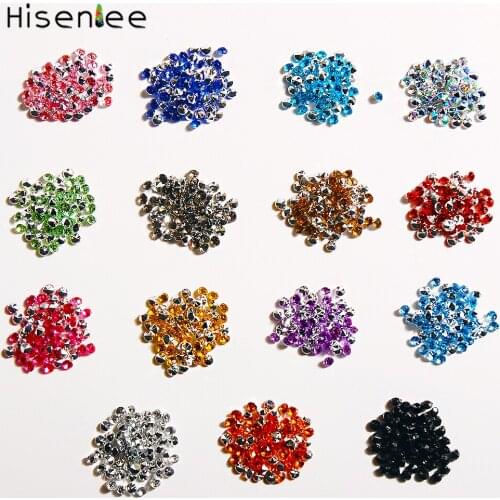 1.5MM 1000PCS High Quality Acrylic Charm Peach Red Full Color Sharp Bottom Shape Rhinestone DIY Shiny Nail Art Decoration Tools