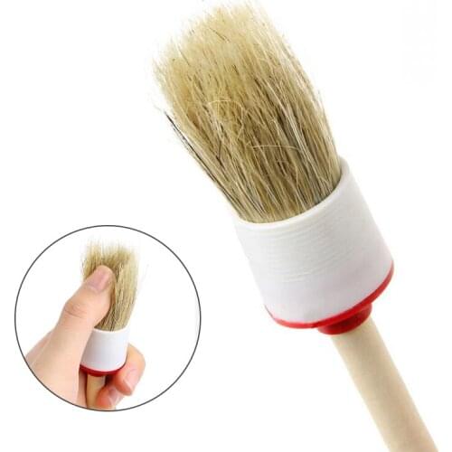 1Pcs 20mm Car SUV Detailing Wheel Wood Handle Brushes for Cleaning Dash Trim Seats Handy Washable Car Cleaning Tool XNC