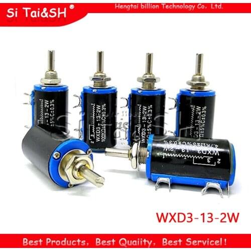 1pcs WXD3-13-2W 100 200 220 470 680 1K 2.2K 3.3K 4.7K 5.6K 6.8K 10K 22K 33K 47K 100K Ohm WXD3-13 2W Wirewound Potentiometer