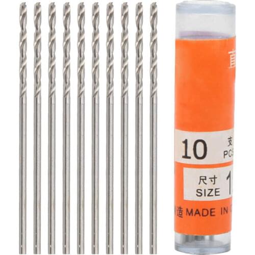 10Pcs 0.3-2mm Straight Shank Twist Drill Bit High Speed Steel Pearl Beads Jewelry Punching Tools With Plastic Storage Case