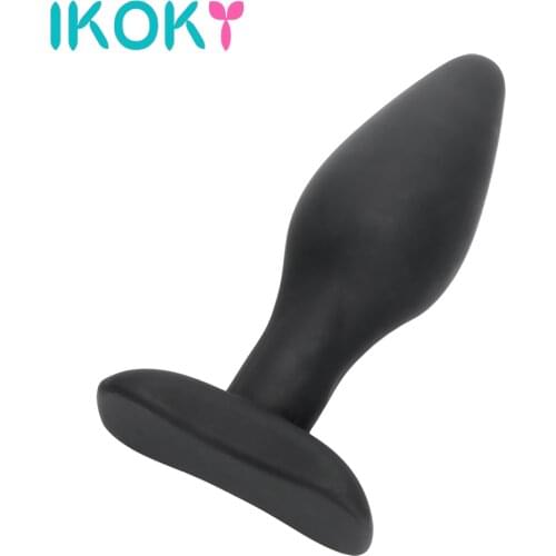 IKOKY Silicone Black Anal Plug Butt Plug Anal Prostate Massager Sex Toys for Men Women Gay Adult Products Erotic Toys