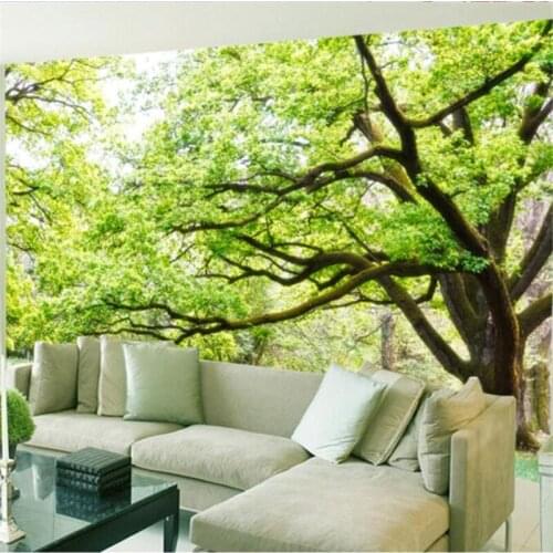 Wellyu Custom wallpaper 3D photo murals nature landscape tv background wall 3d big tree living room bedroom wallpaper 3d mural