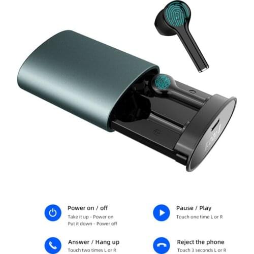 TWS Wireless Headset Bluetooth 5.0 Headset HIFI Sound Quality In-ear 10 Hours Headset Noise Reduction with Volume Control