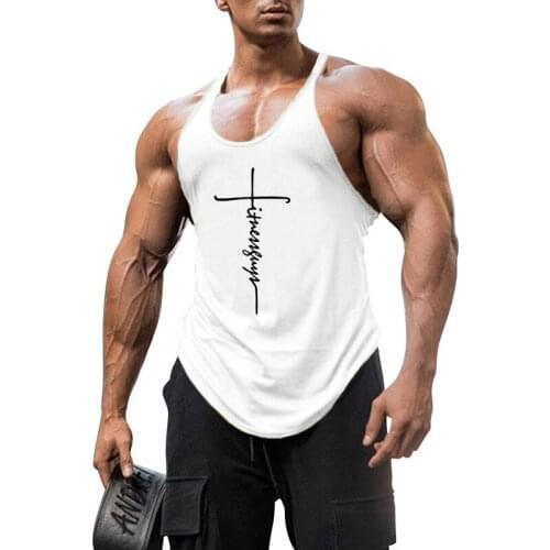 Brand Gym Clothing Bodybuilding Stringer Tank Top Man Cotton Sleeveless Shirt Men Fitness Vest Singlet Sportwear Workout Tanktop