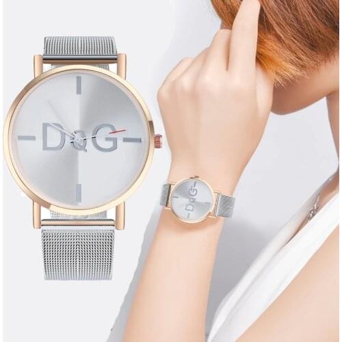Fashion Women Watches Luxury DQG Brand Rose Gold Stainless Steel Mesh Strap Ladies Quartz Wristwatches Relogio Relojer Mujer