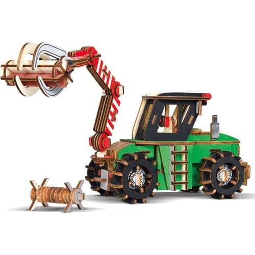 1Pcs 3D Wooden Engineering Vehicle Puzzle Jigsaw Toys for Kids Brain Training Intelligent Early Educational Toys Puzzles Game