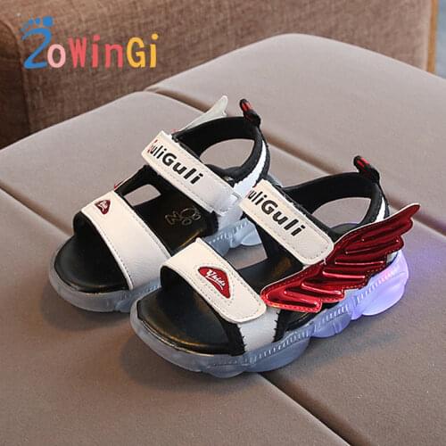 Size 21-30 Toddler Sandals Kids Shoes for Girls 2021 Summer New Beach Sandals Children Glowing Shoes sandale enfant fille