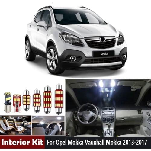 8Pcs Canbus LED Interior Bulb Lighting Kit for Opel Mokka Vauxhall Mokka 2013 2014 2015 2016 2017 Map Room Trunk Lights