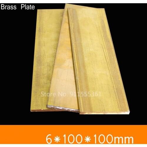 6 * 100 * 100mm Brass Sheet Plate of CuZn40 2.036 CW509N C28000 C3712 H62 Mould Material Laser Cutting NC Free Shipping