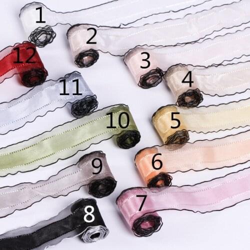 10mm-40mm 12colors Wholesale Plicated Organza Ribbon Diy Headwear Trim Sewing Home Craft Supply DIY handmade Decoration