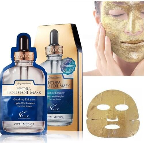 AHC Premium Hydra Gold Foil Mask 25g x 5pcs Anti Wrinkle Face Lifting Ageless Facial Mask