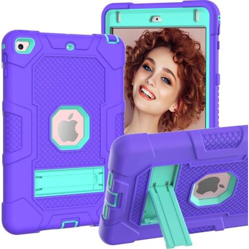 Soft Silicone+PC Kids Shockproof Funda Capa Cover For Apple iPad Mini 5 4 Mini5 Mini4 Coque Children Robot Hybrid Kickstand Case