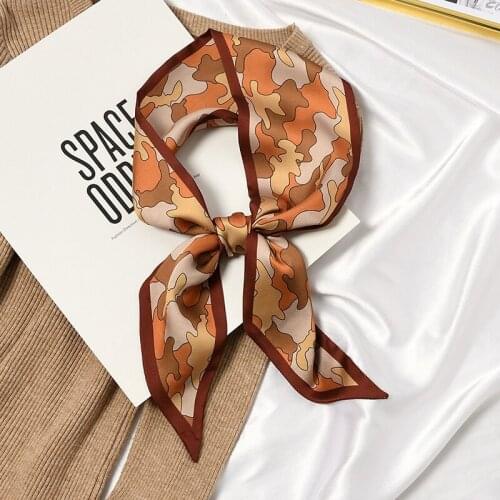 New Scarf Letter Floral Plaid Dot Pattern Women Silk Scarf Fashion Head Scarf Small Tie Handle Bag Ribbons Skinny Long Scarves