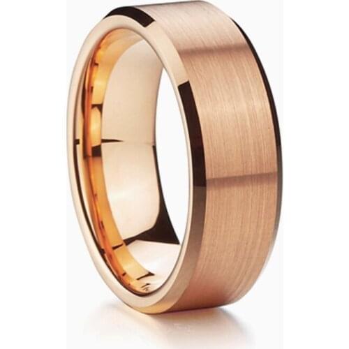 Big large LOVE Alliances Couple Anniversary Marriage Wedding rings for men and women 8MM Rose Gold Color fashion finger ring