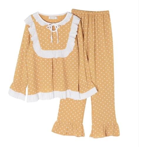 Pure cotton confinement clothes double gauze pajamas for pregnant women to absorb sweat and breathe