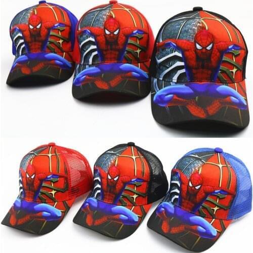 3-8Y Disney Marvel Spiderman Kids Hat Boy Girl Hip Hop Caps Anime Marvel Frozen Mickey Minnie Mouse Baby Caps Figure Gift Toys