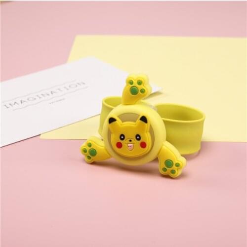 Pokemon Pikachu child Pop ring bracelet fashion Cartoons Childrens rotating LED luminous bracelet boy girl Watch gifts