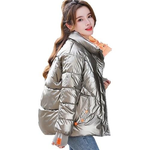 2021 new winter clothes shiny collar down jacket female winter jacket coat winter coat women Down jacket 16FCF