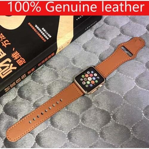 Genuine leather loop band for apple watch strap series 6 5 4 44mm 40mm wrist band 38 42mm for iwatch 4/3/2/1 bracelet