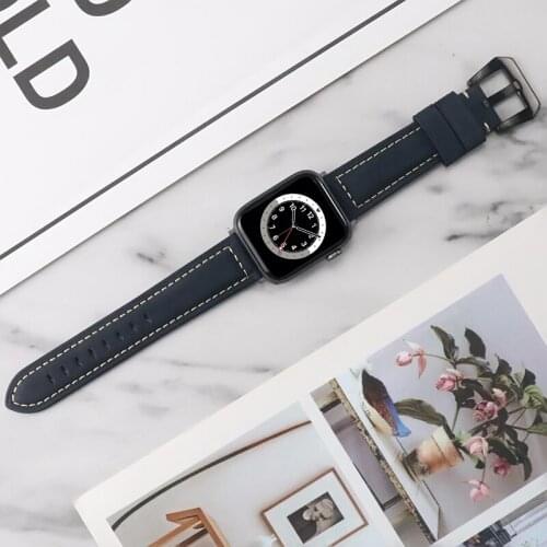 Leather Loop Watchband For Apple Watch Band 42mm 38mm Women Men Watch Accessories Strap For iWatch 44mm 40mm SE Series 6 5 4 3 2