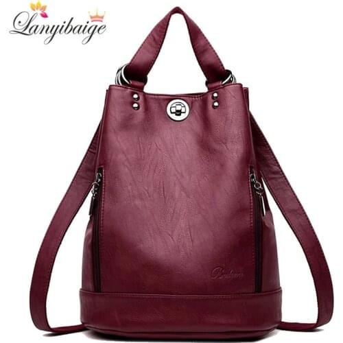 2021 New Women Backpack High Quality Leather Backpacks School Bags for Teenage Girls Brand Luxury Shoulder Bag Bagpack Mochila