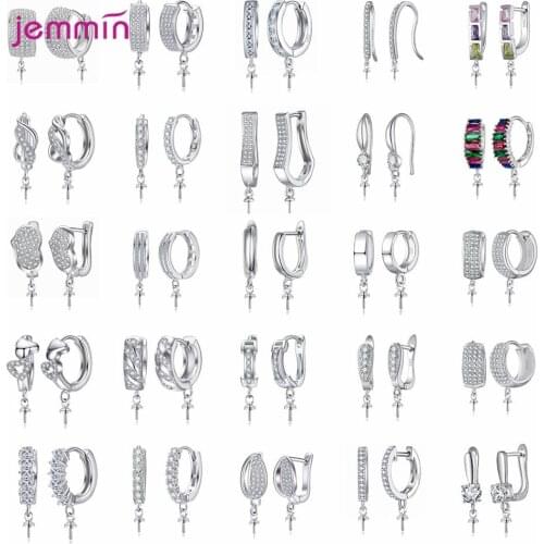 Drop Earrings Accessory 925 Sterling Silver Austrian Crystal Hoop Earring Findings For DIY Jewelry Connector Making