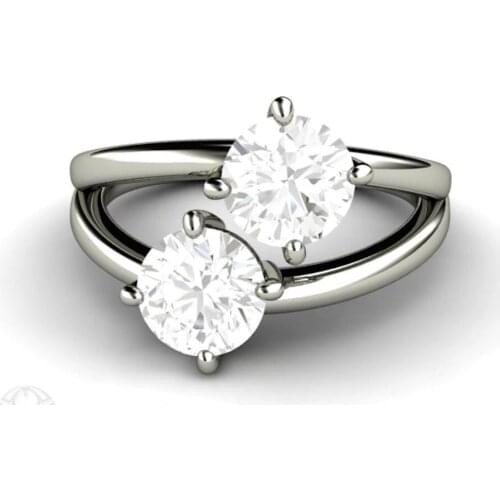 14K White Gold Plated Sterling Silver 925 0.5ct D Moissanite Rings Solitaire Engagement Wedding Trendy Fine Jewelry Ring