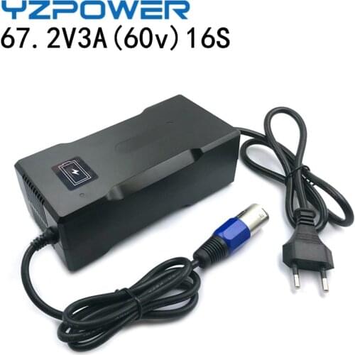 YZPOWER 67.2V 3A Smart Lithium Battery Scooter Charger For ONE Wheel Electric Self Unicycle for 60V Battery