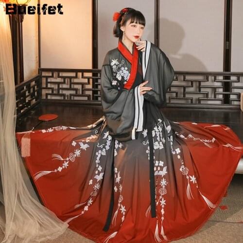 Embroidered Hanfu Women Classical Fairy Dance Performance Costume Tang Dynasty Princess Dance Wear Traditional Ancient Hanfu