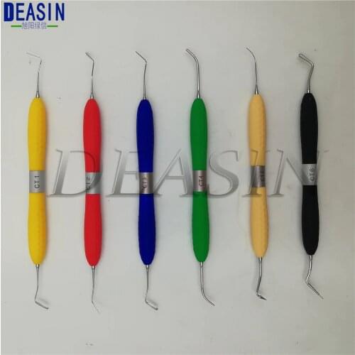 High-quality 6pc/set CT1~6 Dental resin filler Aesthetic restoration kit Resin knife Plastic dresser with silicone handle