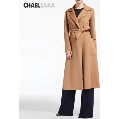 2020 Autumn Winter Woolen coats Women Long Sleeve Wool&blends Long Woolen Coat Casual Loose Wool Jacket Female Outwear