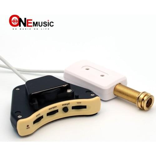 Soundhole Guitar Pickup White Pickup with Silver Piezo with Output Balance