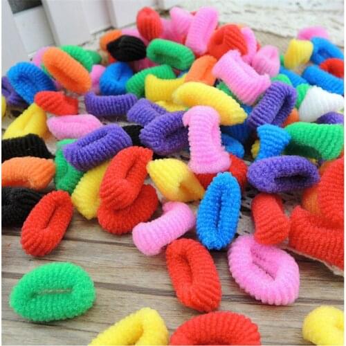 1 bag Rubber Girls Colorful Nylon Small Elastic Hair Bands Children Ponytail Holder Rubber Bands Headband Kids Hair Accessories