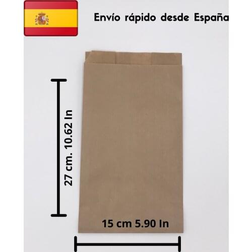 15 resistant Kraft bags for parties, celebrations, craftsmen, hospitality with 31mm white adhesive label. High quality