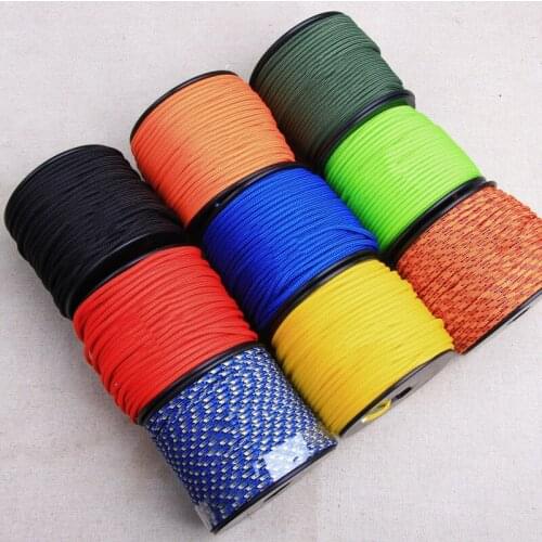 50m Nylon Rope Hand Braided Multipurpose Wrist Lanyard Strap Grip Weave Cord Prepare Umbrella Rope Bracelet Knife Pendant