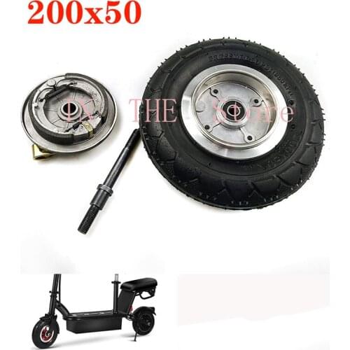 8 Inch Solid Wheel With Drum Brake 200x50 Non-pneumatic Wheel With Mechanical Brake Scooter Run Stability Control Run-flat Tire