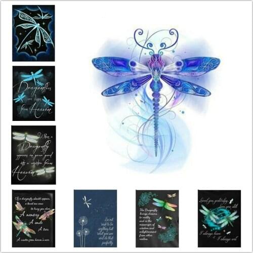 3d diy full square round drill diamond painting cross stitch dragonfly blackbroad words rhinestone picture decor home gift WG786