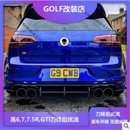 Car Rear Bumper Diffuser Spoiler Lip Rear Bumper Protector Rear Side Splitters Lip For Golf6 MK7 MK7.5 GTI/ R 2008-2020
