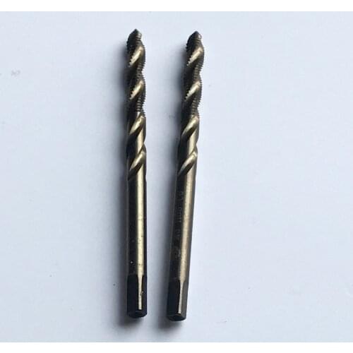 Free shipping of high quality HSS M35 Co 5% Full CNC grinded 2pcs Machine sprial flute Taps Screw Taps M3*0.5 for SS workpiece