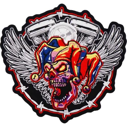 GOAT SKULL large Embroidered punk biker Patches Clothes Stickers Apparel Accessories Badge